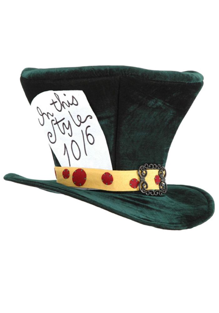 A replica of the hat worn by the mad hatter from the "Alice in Wonderland" books by Lewis Carol 