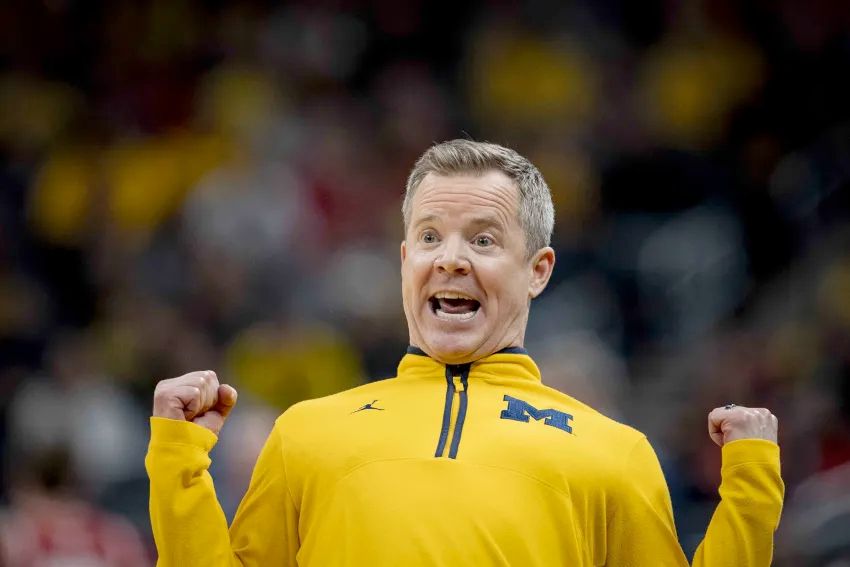Dusty May celebrating Michigan's Big 10 Tournament Championship....