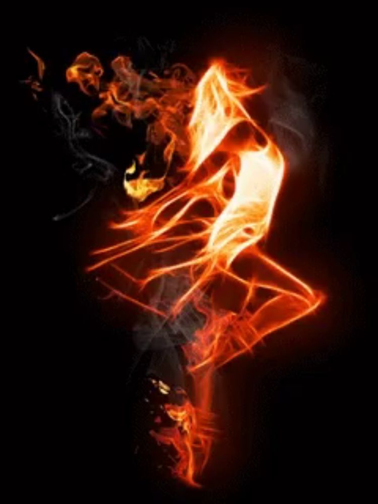 a drawing of a person with flames coming out of their legs