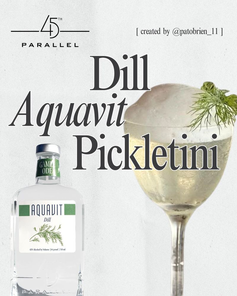 This Dill Aquavit cocktail recipe was created by @pat_obrien11 and we are BIG fans! Let us know what you think 😍

Made with Dill Aquavit, Gin, Cornichon Brine, and Mulasanno Dry Vermouth.