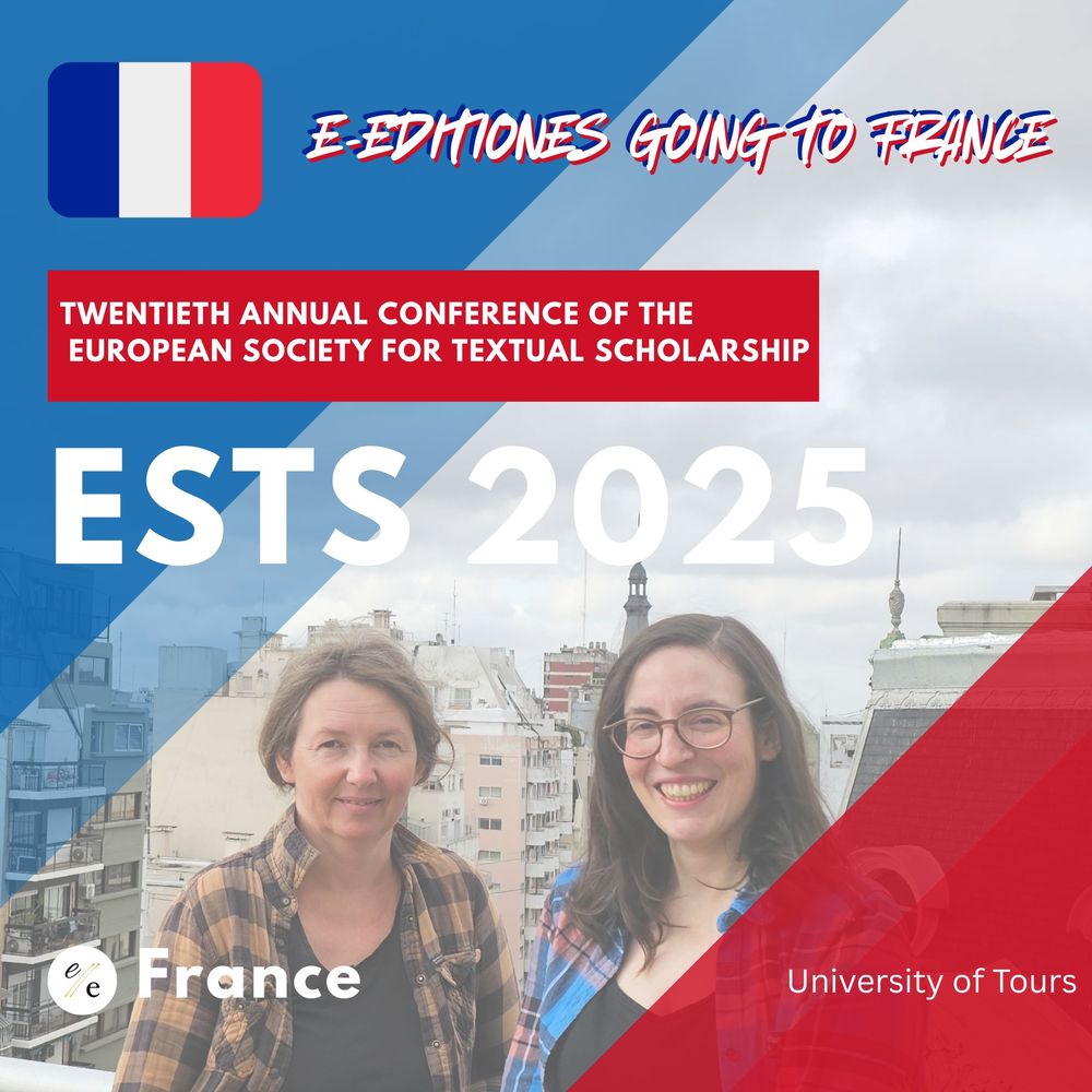 Picture shows Magda and Helena and the French Flag. At the is some text saying: e-editiones going to France. 