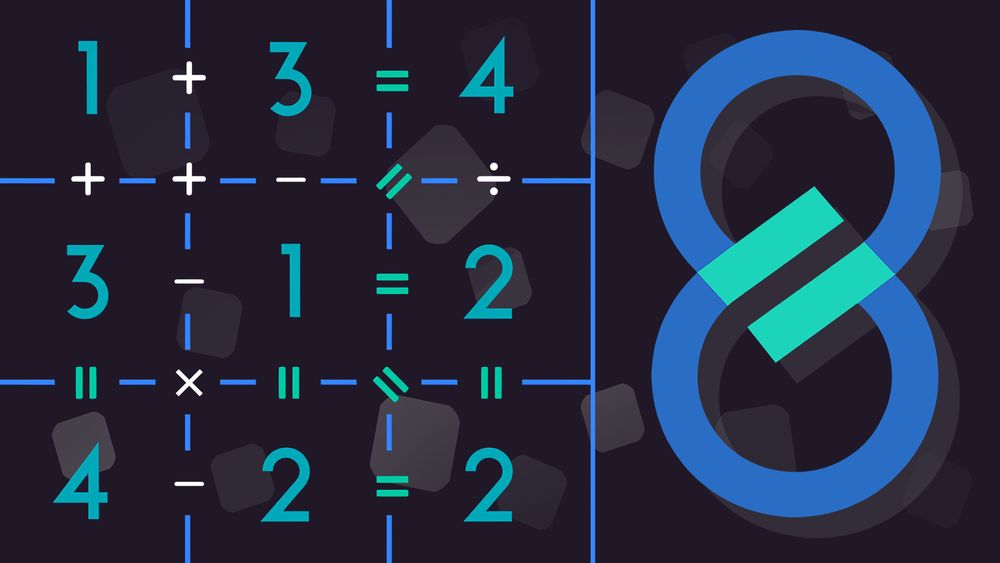 Screenshot of Equate 8 game grid and icon