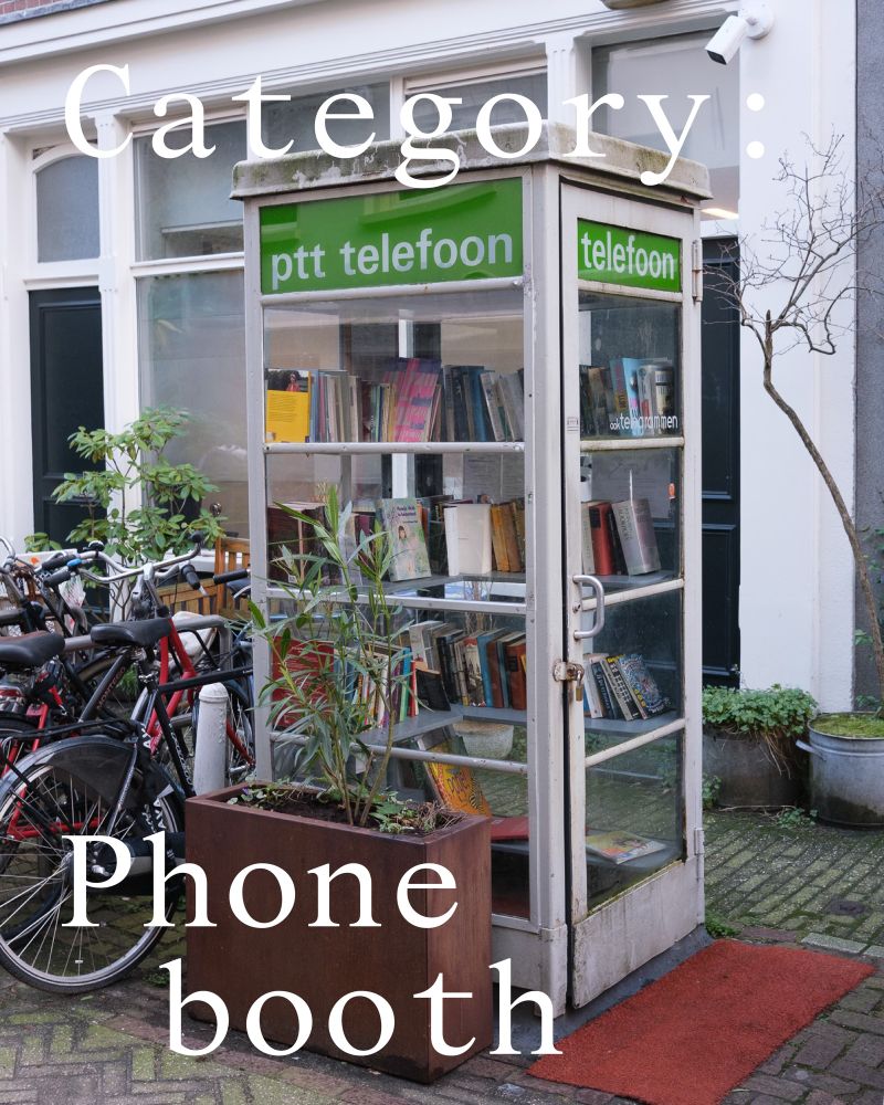 Former phone booth repurposed as street library