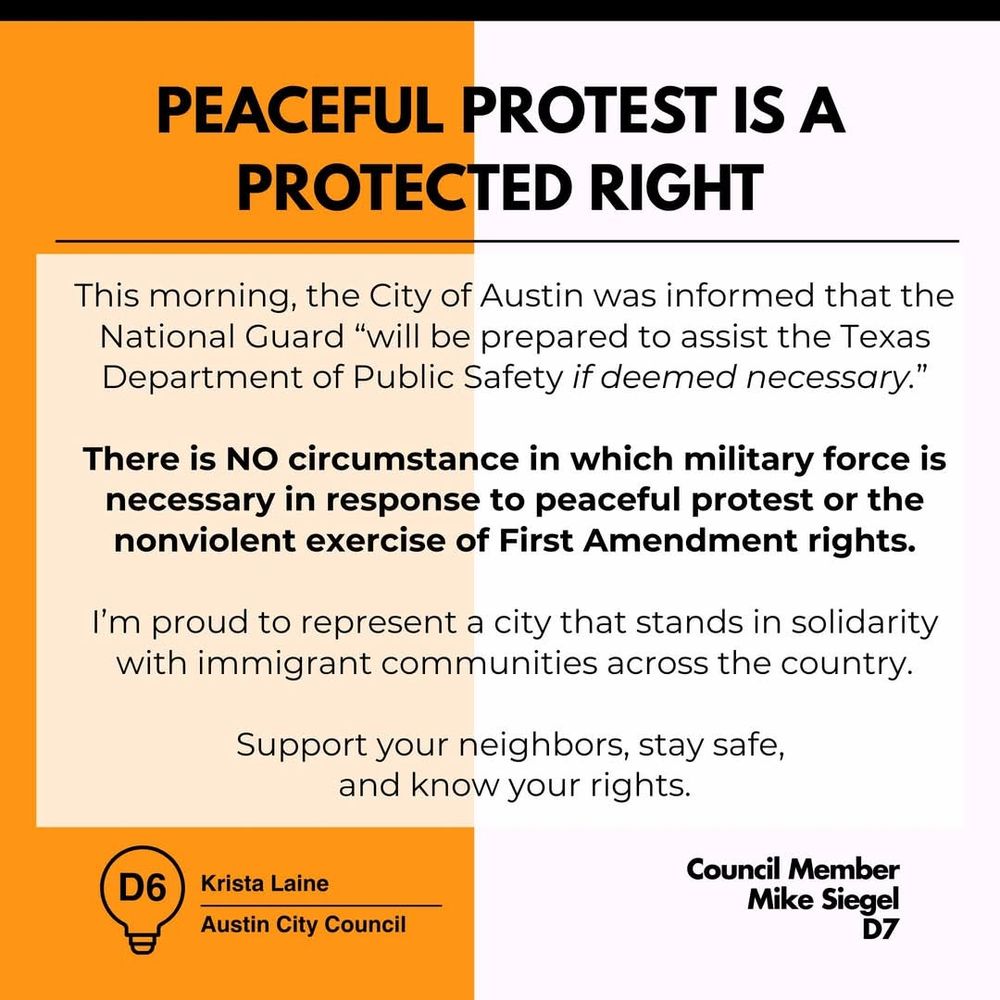 There is NO circumstance in which military force is necessary in response to peaceful protest or the nonviolent exercise of First Amendment rights.

I’m proud to represent a city that stands in solidarity with immigrant communities across the country.