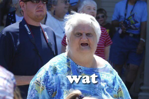 the wat grandma. her mouth is partly open