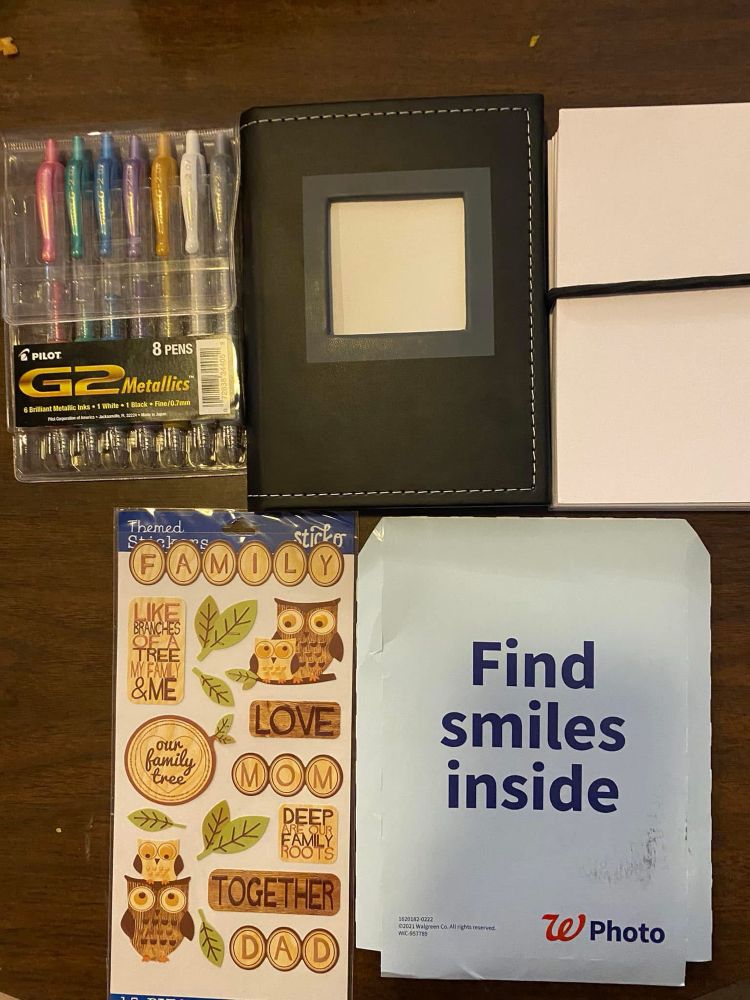 Pens, photos, photos album, stickers 