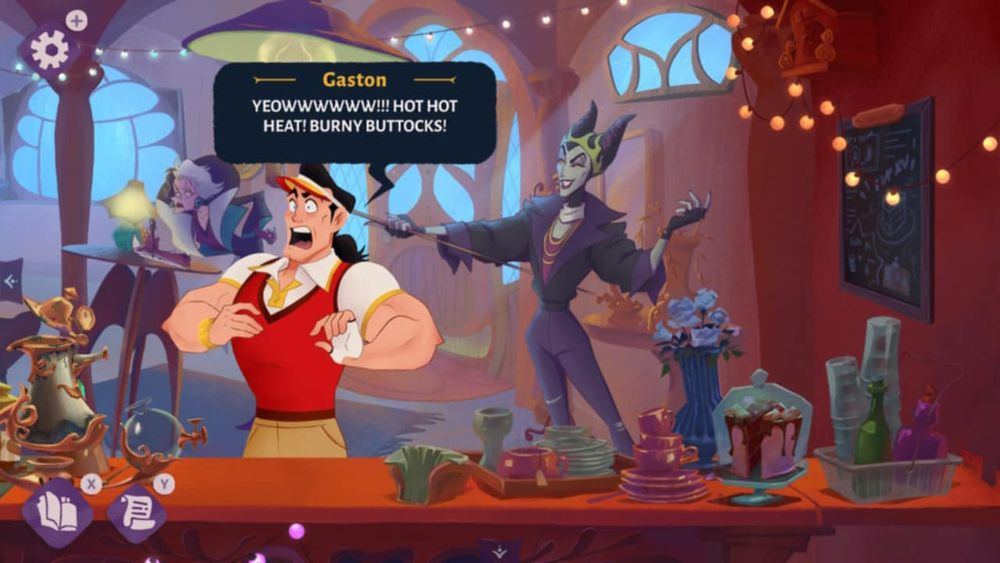 Gaston laments his burning buttocks