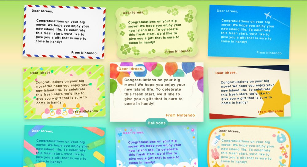 Animal Crossing New Horizons stationary and letters