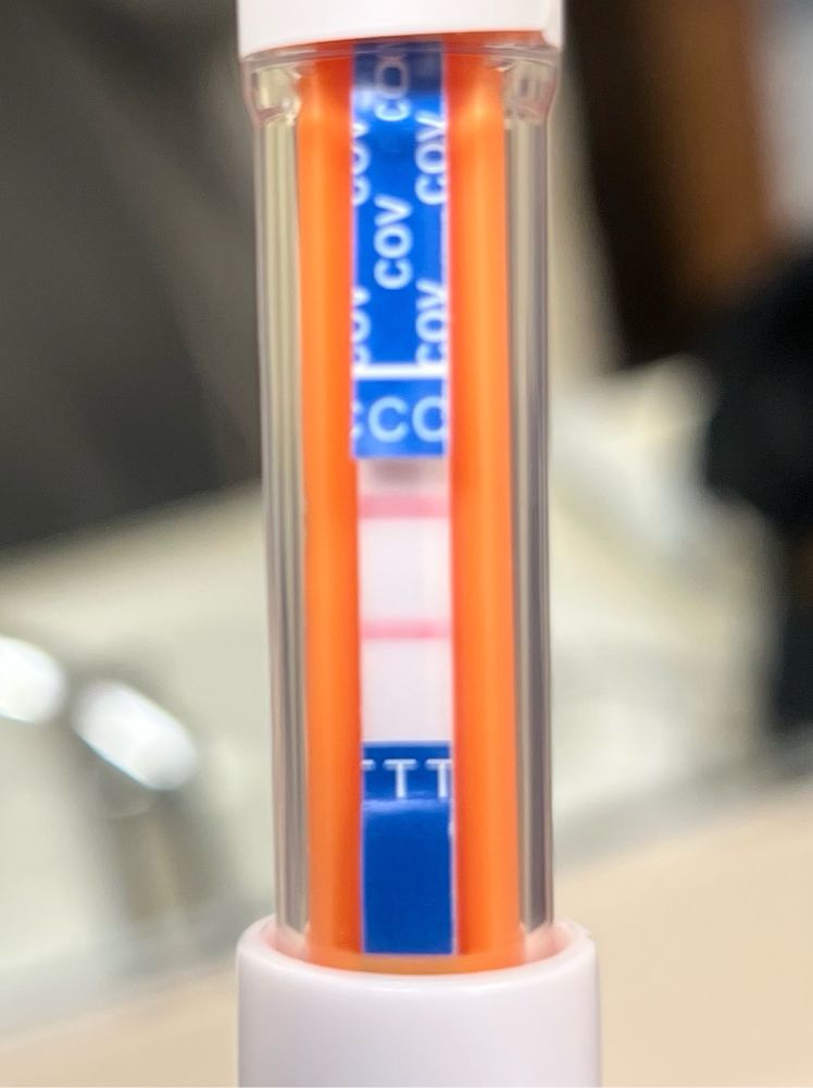 image showing positive covid test