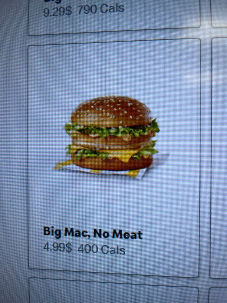 Big Mac no meat