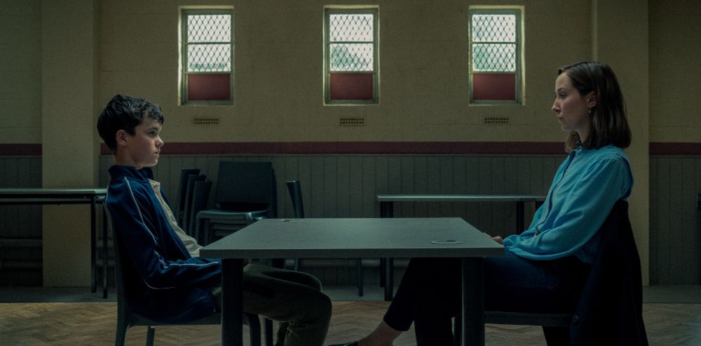 Owen Cooper as Jamie Miller, Erin Doherty as Briony Ariston, in Adolescenc
