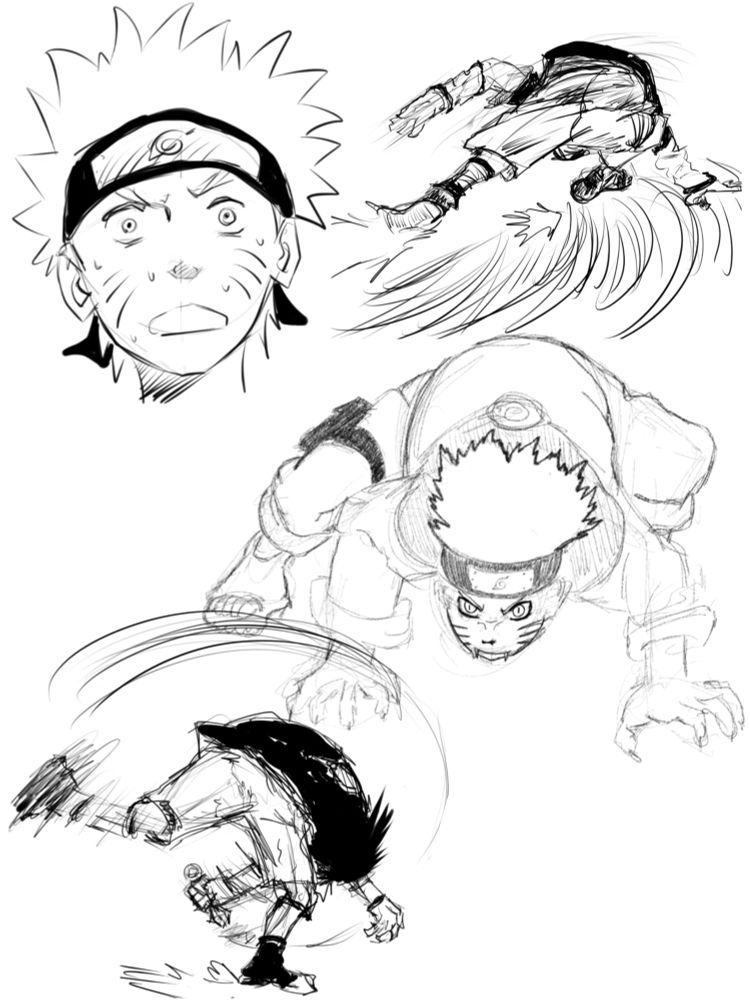 Naruto and Sasuke digital sketches 