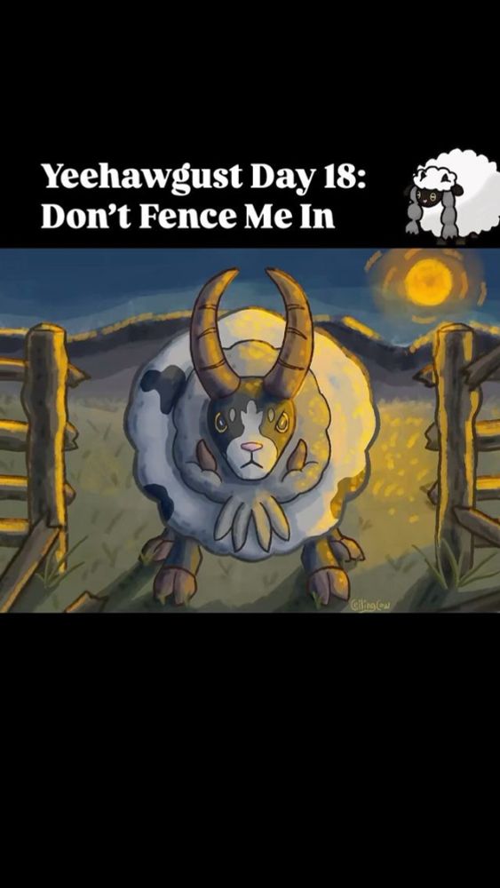 ceilingcow on Instagram: "Yeehawgust Day 18: Don’t Fence Me InBad luck when one of your Wooloo herd evolves into a Dubwool and suddenly those fences aren’t u…"