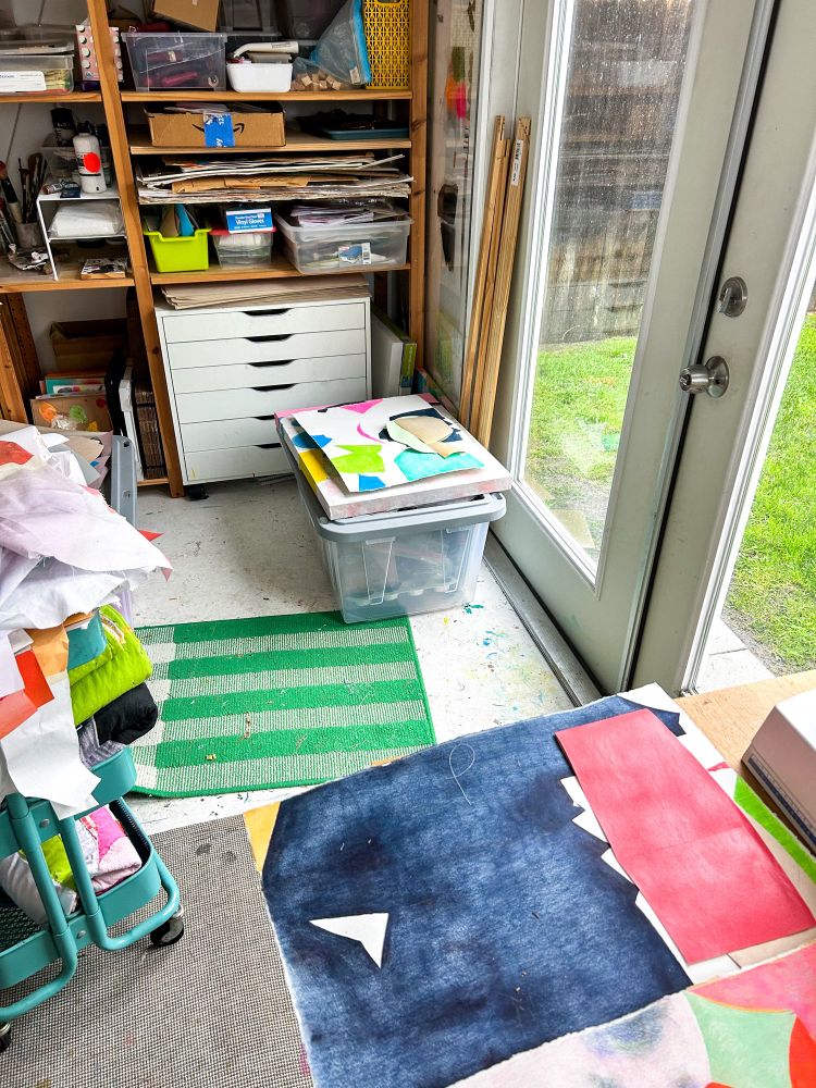 Studio with creative bits and bobs. 