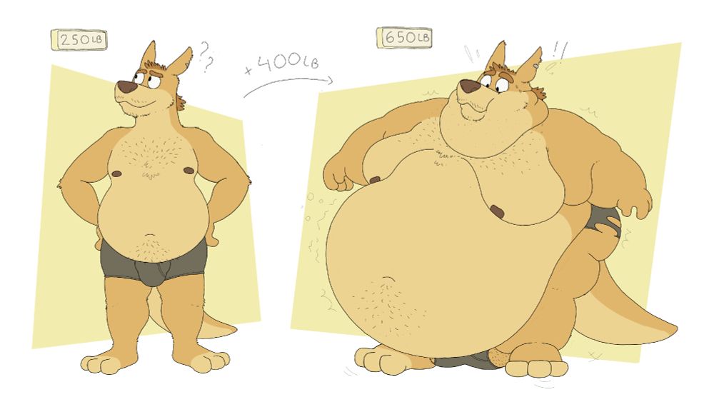 A large kangaroo that let himself get 400lb fatter.