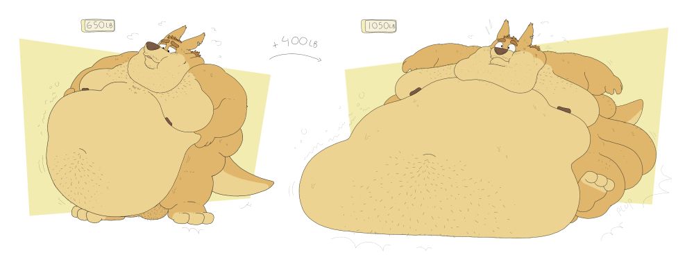A 650lb kangaroo who's made himself 400lb more beautiful.