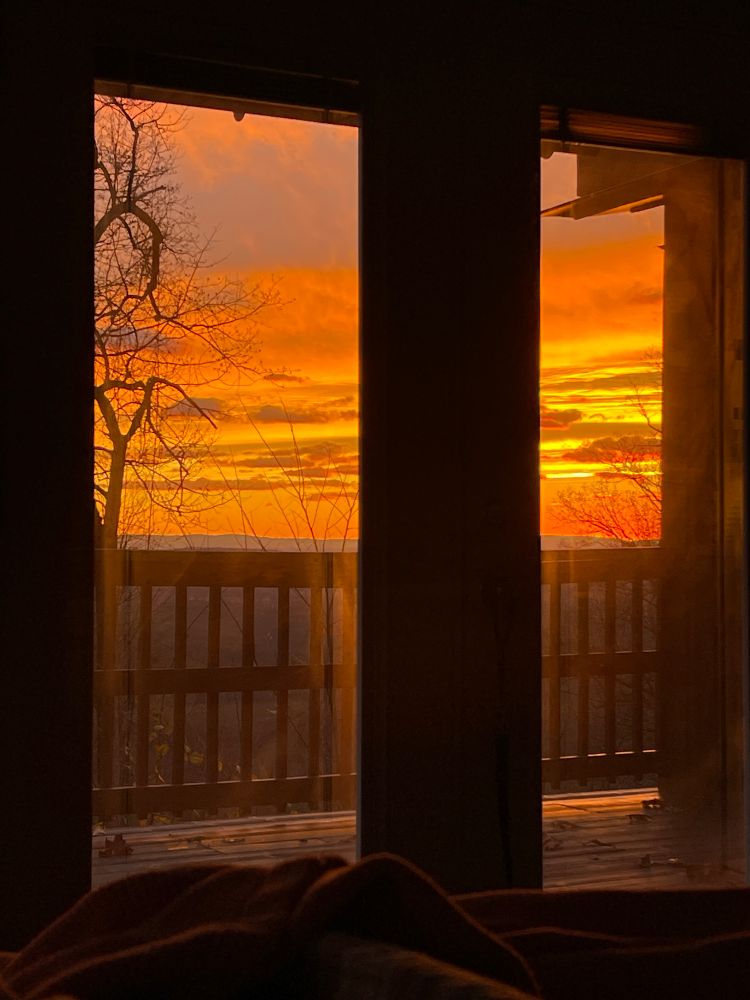 Sunrise through the windows
