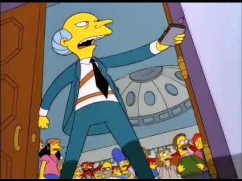 "Have you ever seen the sun set at 3pm" Monty Burns operating the Sunblocker.