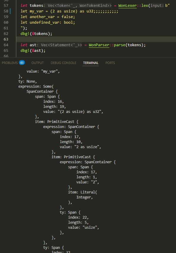 Very cursed test of parser recursively handling expressions.