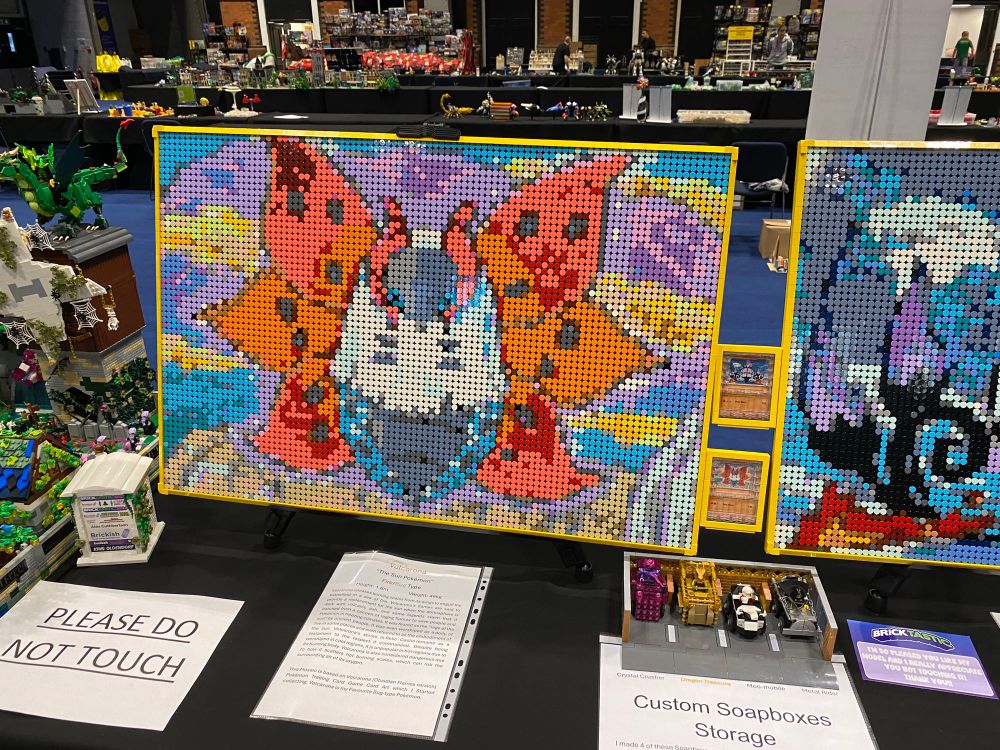 A colourful abstract Lego mosaic.