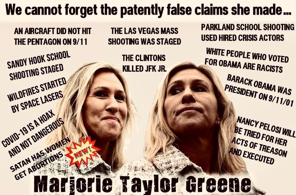 MTG. We can not forget the patently false claims she made.