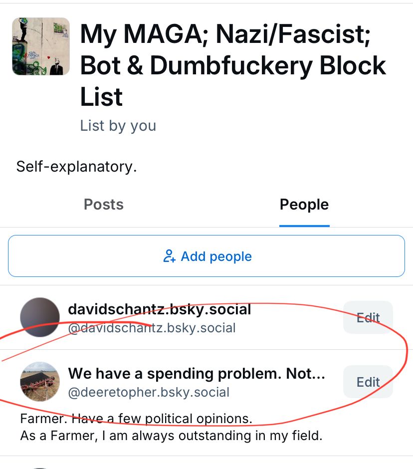 “My MAGA/Nazi/Fascist Dumbfuckery List”