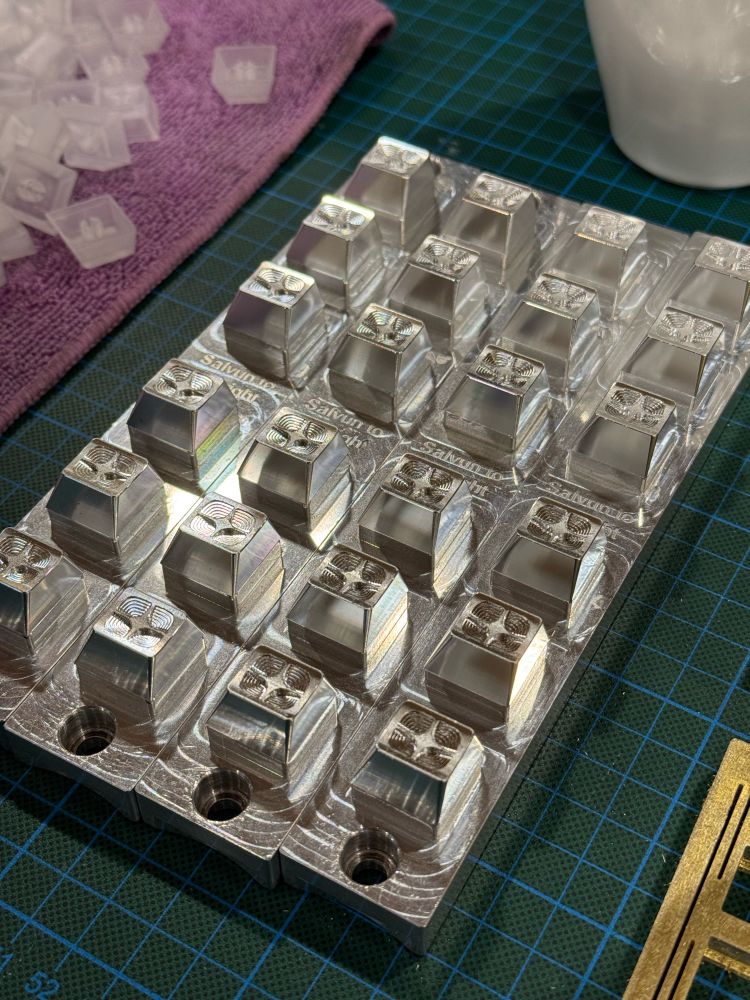 Aluminum Expo artisans straight out of the machine. Up next: Tumble finish. 