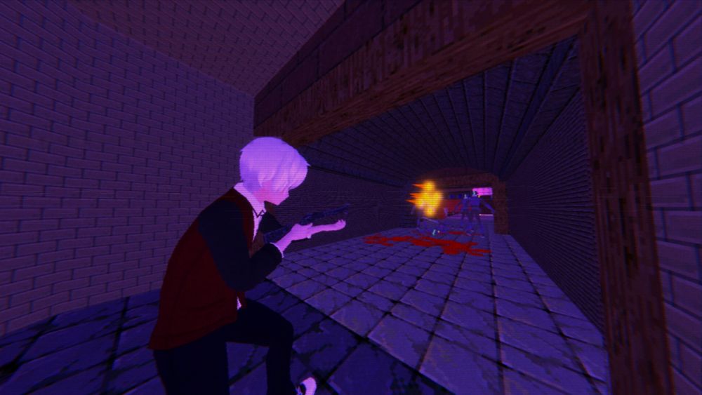 Screen shot of Flak Cannon being fired