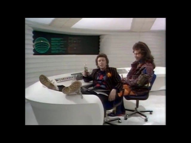 Zaphod and Ford on the bridge of the original Heart of Gold from Hitchhikers Guide