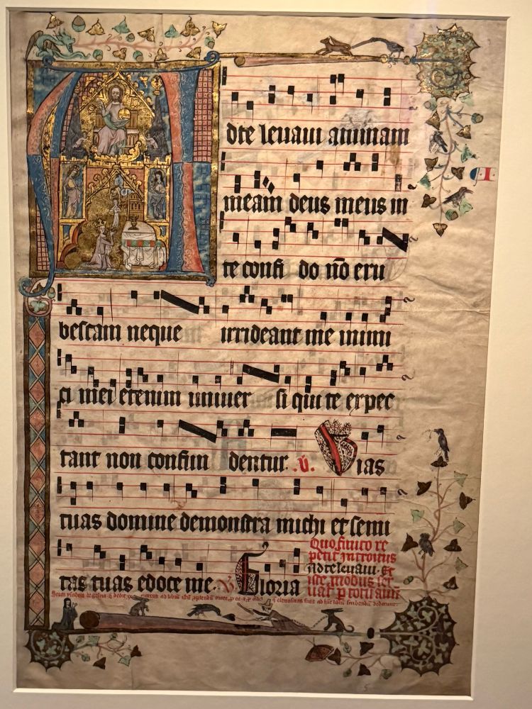 14th-century choir book leaf from the scriptorium of the Poor Clares in Cologne (London, BL, Add MS 35069, fol. 11).