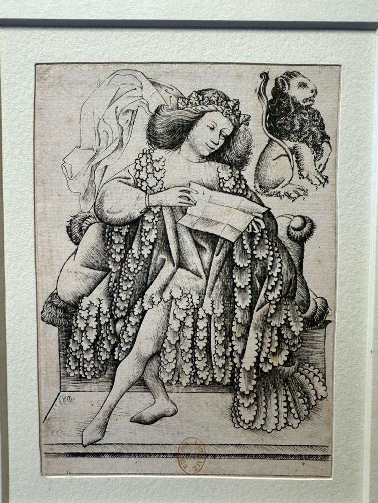 King of Beasts, engraving by the Master of the Playing Cards (ca. 1430-50s)