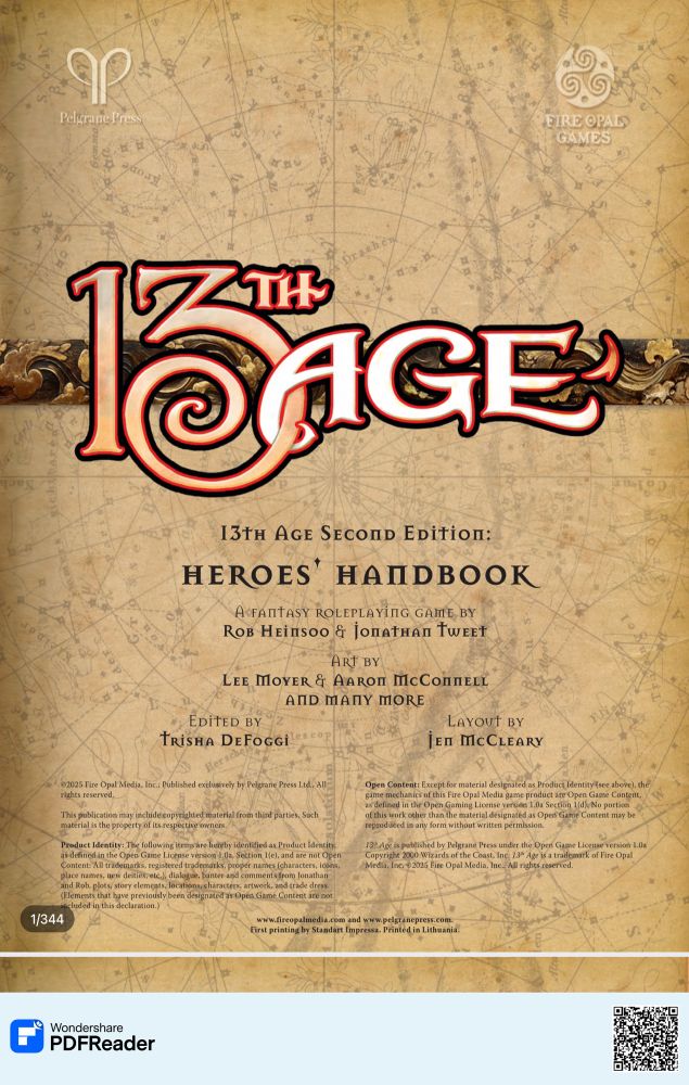 13th Age 2e 1st page 