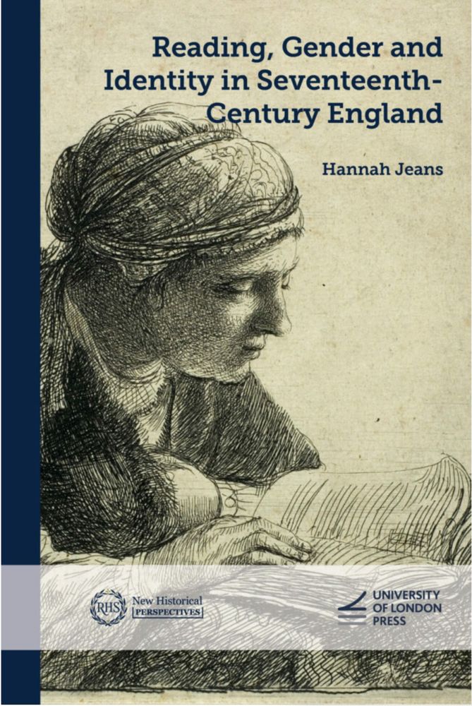 Front cover of 'Reading, Gender and Identity in Seventeenth-Century England' by Hannah Jeans, which shows a line drawing of a woman reading