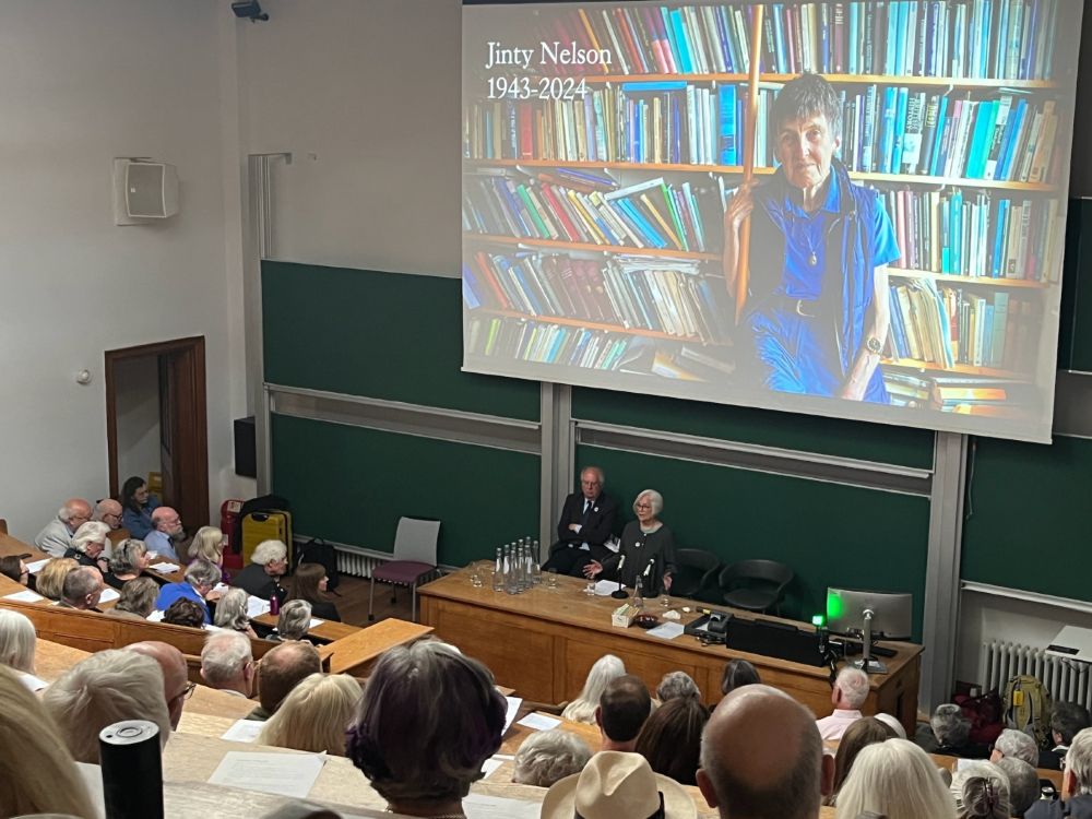 Image of memorial event for Jinty Nelson at King's College London, 20 May 2025
