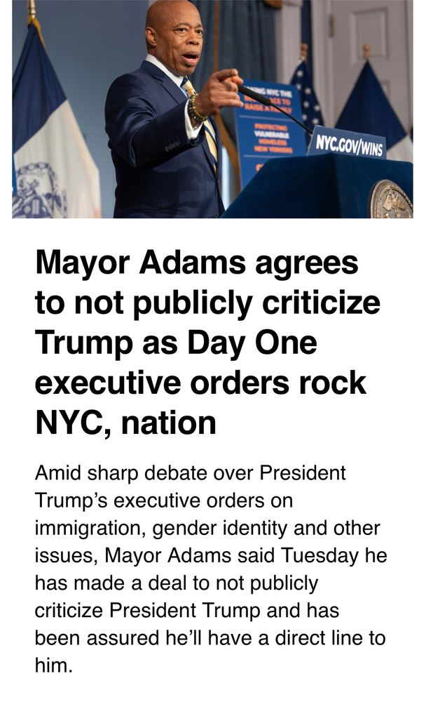 Mayor Adams agrees to not publicly criticize Trump as Day One executive orders rock NYC, nation