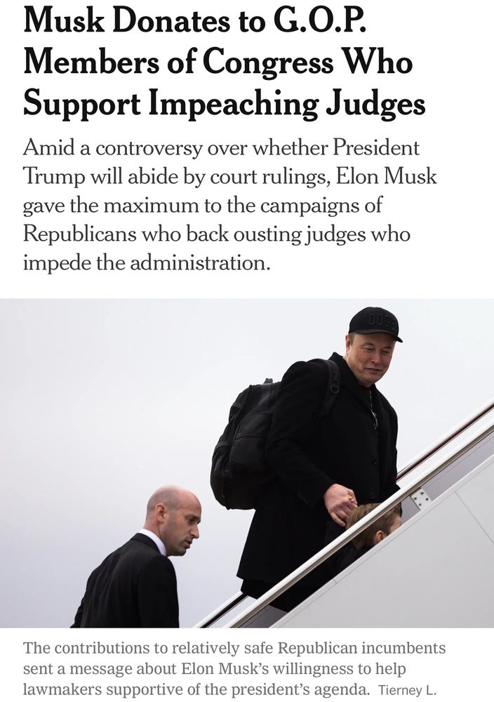 Musk donates to GOP Members of Congress who support impeaching judges 