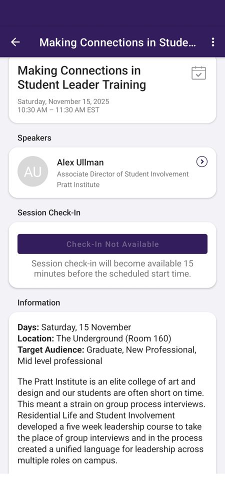 A presentation description about a college leadership course 