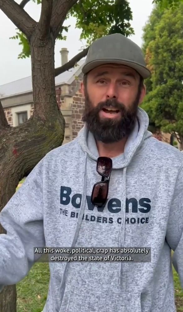 Cooker telling the reporter 'All this woke, political crap has absolutely destroyed the state of Victoria'
