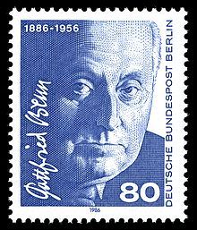 Gottfried Benn auf Briefmarke 