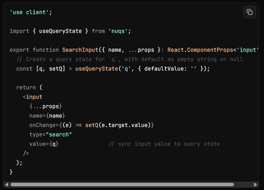 Search input example using nuqs