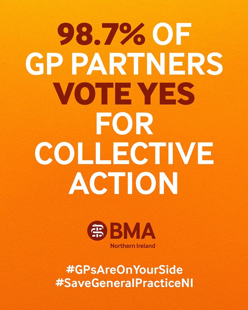 GP partners in Northern Ireland have voted overwhelmingly in favour of taking collective action as part of their fight for increased funding for general practice. The vote was 98.7% in favour of collective action.