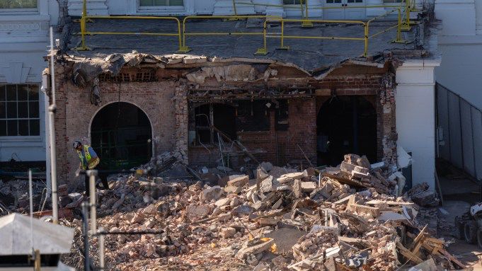 The rubble of the East Wing and East Corridor of the White House, after it was demolished by the Trump administration.
Photo by Eric Lee/Getty Images