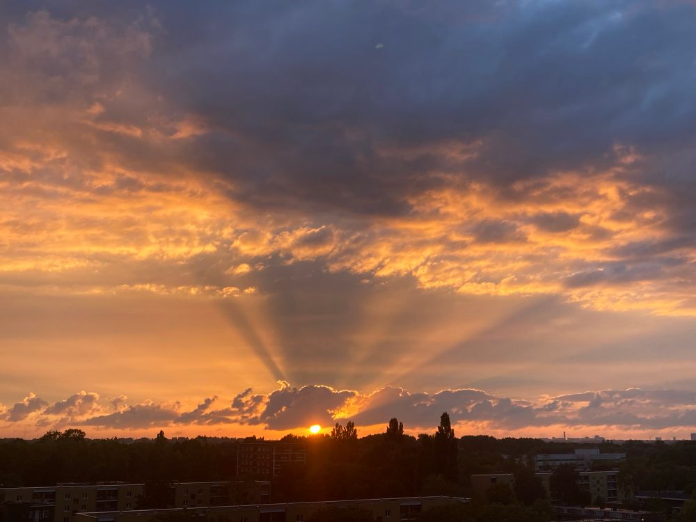 View with sunset 