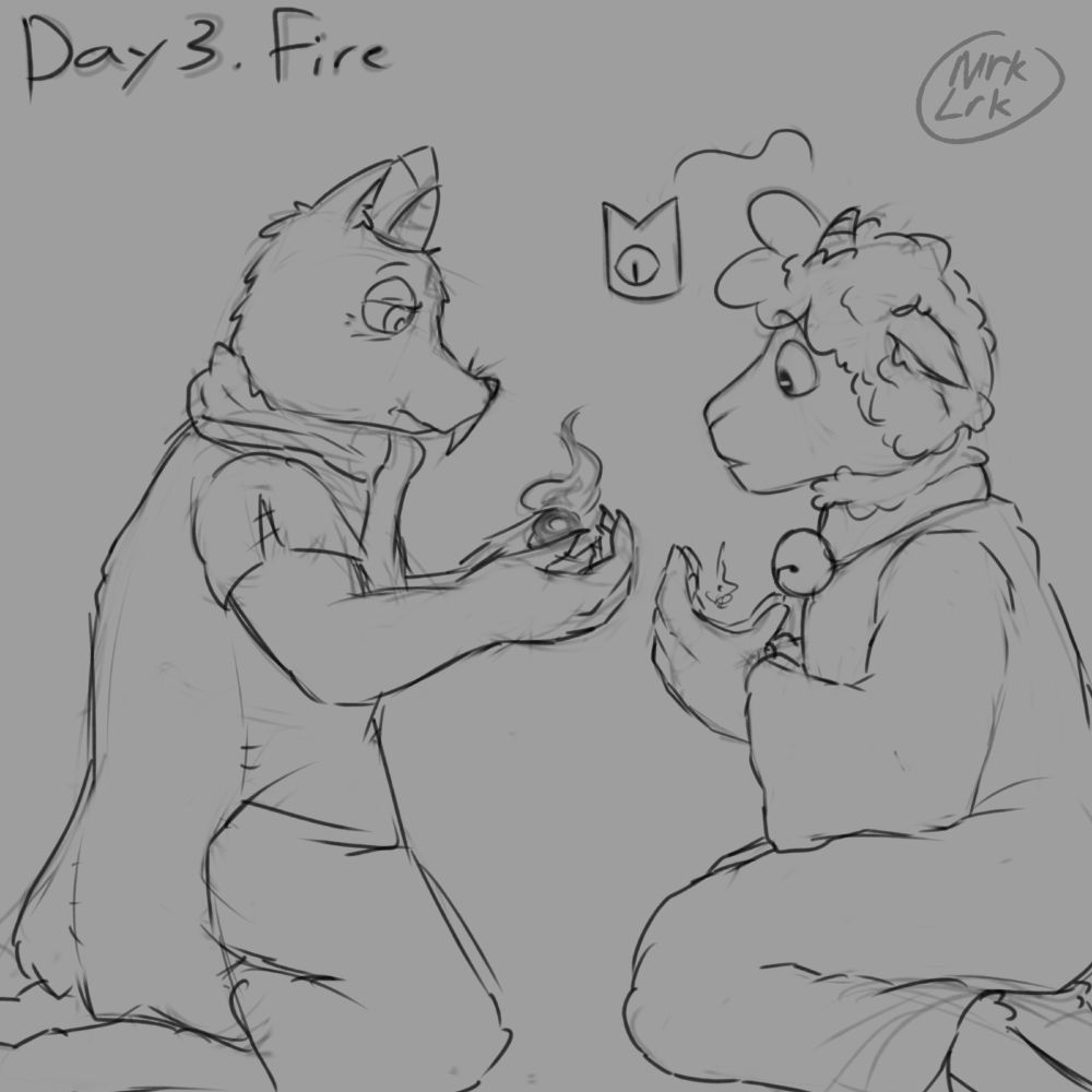 Ratau teaching the Lamb how to summon an unholy flame and cast it as a firebolt.