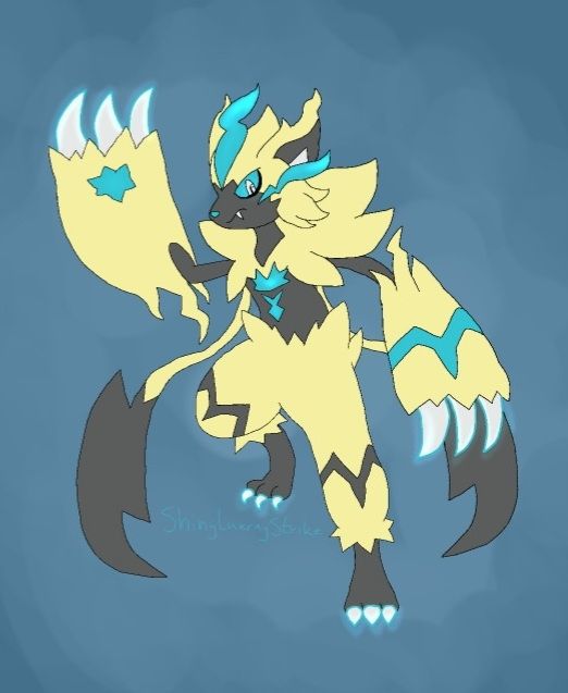 Digital colored sketch of my redesign of Mega Zeraora
