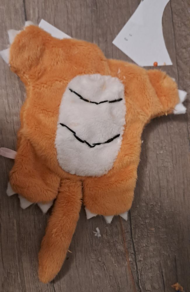 Wip shot of the embroidery I did for Mega Dragonites belly