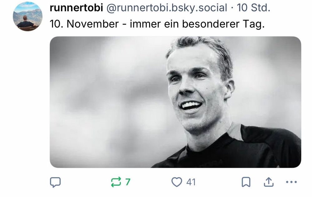 runnertobi @runnertobi.bsky.social • 10 Std.
10. November - immer ein besonderer Tag.🖖