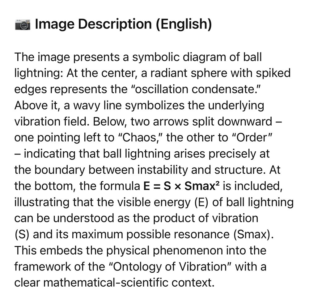Image Description (English) The image presents a symbolic diagram of ball lightning: At the center, a radiant sphere with spiked edges represents the 