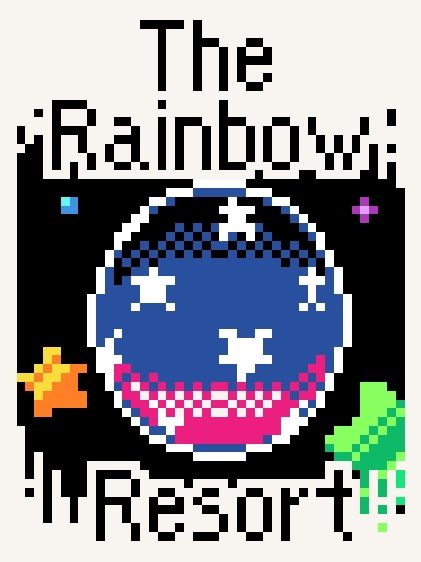 The name of my Discord server "The Rainbow Resort" with the Nightmare sphere from Kirby's Adventure which is the server icon