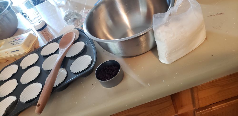 Baking ingredients and utensils.